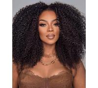 Perruques noires bouclées avant pour femmes noires, pré-épilées avec cheveux de bébé, perruques bouclées avant en dentelle 13 × 4 × 1 HD sans colle, perruque afro bouclée kinky bouclée perruque
