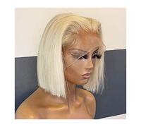Perruques ondulées 613 Blonde Bob perruque courte droite perruque pré-plumée T partie dentelle perruques de cheveux humains avec des cheveux de bébé cheveux brésiliens 8-16" HD transparent droite Bob