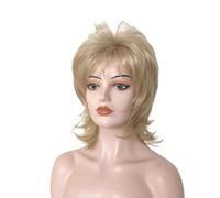 Perruques ondulées blondes courtes de 14 pouces for femmes, longueur d'épaule, aspect naturel, perruque Bob avec frange