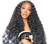 Perruques ondulées de 55,9 cm - Densité 200 HD - 22,9 x 15,2 cm - Sans colle - Cheveux humains pré-épilés - Ligne de cheveux naturelle pré-coupée - Fermeture HD - Pour femme