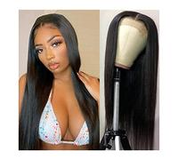 Perruques ondulées en dentelle brésilienne perruques de cheveux humains raides pour femmes 5 x 5 Remy Hair Lace Fermeture Perruque 150 % Densité HD Transparente Dentelle Fermeture Perruque 4x4