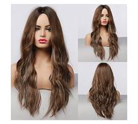 Perruques ondulées synthétiques blondes longues compatible with femmes Cosplay Profond Wave résistantes à la chaleur des cheveux naturels(LC179-9)