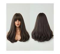 Perruques Perruque avec frange for femmes perruques de cheveux synthétiques 18 pouces perruque for cosplay quotidien et fête Perruque(Bruin)