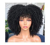 perruques Perruque avec frange for les femmes noires cosplay blonde synthétique naturel rouge perruques africaines perruque(01)