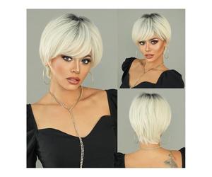 Perruques, Perruque blonde courte et droite for un usage quotidien à la mode et des transformations de cosplay éblouissantes,Perruques en cheveux humains