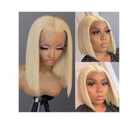 Perruques Perruque courte et lisse style bob #613, 13x4, cheveux humains avec dentelle frontale, for femmes Perruque dames(8inches)