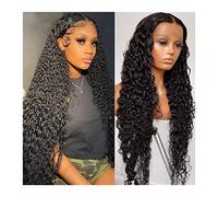 Perruques Perruque de cheveux humains bouclés 13x4 360 HD Deep Wave Lace Frontal Wigs for les femmes noires 150% cheveux humains brésiliens 13x6 Water Wave Remy Hair Lace Front Wig Perruque dames (Co