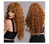 Perruques Perruque de cheveux longs bouclés avec frange perruque blonde for les femmes noires perruques synthétiques Cosplay Party cheveux résistants à la chaleur Perruque dames