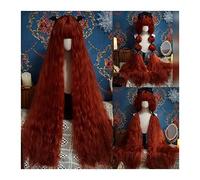 Perruques Perruque de cheveux synthétiques super longue, perruque bouclée de maïs de 120 cm avec frange, perruque de cosplay princesse lolita résistante à la chaleur naturelle, perruque d'Halloween