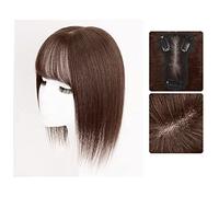 Perruques Perruque Filles Tête Patch Cheveux Blancs Vrais Cheveux Minces Duveteux Augmenter Le Volume Des Cheveux Pièce De Perruque Perruque dames(Color:16-(8-12)30CM-chestnut brown)