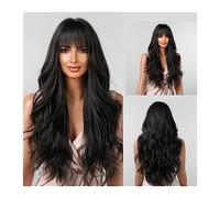 Perruques Perruque for femmes longues blondes platine perruques naturelles ondulées synthétiques Afro Cosplay Party perruque résistante à la chaleur longue avec frange Perruque dames(Color:Wig lc2088-
