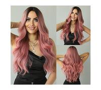 Perruques Perruque frisée blanche argentée Ombre de fête quotidienne avec frange perruques Lolita naturelles synthétiques perruque de cheveux longs ondulés for les femmes Cosplay Perruque dames(Color: