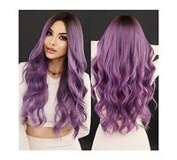 Perruques Perruque frisée blanche argentée Ombre de fête quotidienne avec frange perruques Lolita naturelles synthétiques perruque de cheveux longs ondulés for les femmes Cosplay Perruque dames(Color: