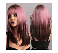 Perruques Perruque frisée blanche argentée Ombre de fête quotidienne avec frange perruques Lolita naturelles synthétiques perruque de cheveux longs ondulés for les femmes Cosplay Perruque dames(Color: