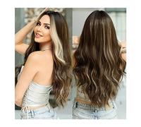 Perruques Perruque frisée blanche argentée Ombre de fête quotidienne avec frange perruques Lolita naturelles synthétiques perruque de cheveux longs ondulés for les femmes Cosplay Perruque dames(Color: