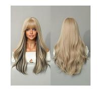 Perruques Perruque Hai synthétique naturelle for Cosplay perruque blonde résistante à la chaleur for femmes longue perruque lavande ondulée avec frange Perruque dames(Color:MW0313-1)