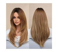 Perruques Perruque Hai synthétique naturelle for Cosplay perruque blonde résistante à la chaleur for femmes longue perruque lavande ondulée avec frange Perruque dames(Color:MW9039-804)