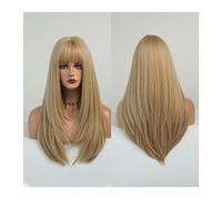 Perruques Perruque Hai synthétique naturelle for Cosplay perruque blonde résistante à la chaleur for femmes longue perruque lavande ondulée avec frange Perruque dames(Color:MW8292-1)