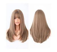 Perruques Perruque Hai synthétique naturelle for Cosplay perruque blonde résistante à la chaleur for femmes longue perruque lavande ondulée avec frange Perruque dames(Color:MW8292-5)