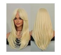 Perruques Perruque Hai synthétique naturelle for Cosplay perruque blonde résistante à la chaleur for femmes longue perruque lavande ondulée avec frange Perruque dames(Color:MW9039-806)