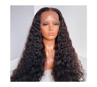 Perruques Perruque Lace Front Wig synthétique bouclée et crépue de 26 pouces, nouvelle densité de 180, ondulée en eau profonde, pré-épilée avec des cheveux de bébé for femmes noires Perruque dames