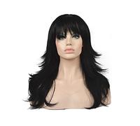 perruques Perruque naturelle en couches longues cheveux raides cheveux synthétiques brun perruques noires for les femmes noires perruque(02)