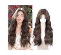 Perruques Perruque synthétique en laine à cheveux longs et bouclés avec frange, 63 cm, idéale for les fêtes et le quotidien Perruque dames