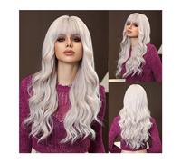 Perruques Perruque synthétique résistante à la chaleur, brun clair à blond ombré, cheveux naturels longs et ondulés avec frange for femmes, fête de Cosplay Perruque dames(LC1148-1)