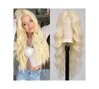 Perruques Perruque tendance en fibre synthétique, cheveux longs et bouclés, haute température, en soie, couvre-tête complet Pour une fête quotidienne(103f-golden)