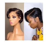 Perruques Perruques courtes coupe lutin 13 × 4 × 1 perruque frontale en dentelle for femmes cheveux humains brésiliens courte droite T partie perruque avant en dentelle transparente Perruque