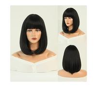 Perruques Perruques courtes droites cheveux gris blanc for femmes perruques synthétiques Bob court avec frange Cosplay Lolita utiliser des cheveux naturels résistants à la chaleur Perruque dames(MW104