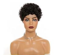 Perruques Perruques de cheveux bouclés courts pour les femmes Perruques bouclées Perruques de synthèse bouclées africaines Perruques cosplay Perruque Femme Naturelle (Color : Black, Size : 4.5in)