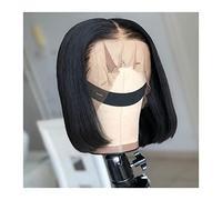 Perruques Perruques de cheveux humains droites courtes Bob 13x4 Lace Front Wig Brésiliennes Remy Hair Wigs 8-16" Glueless Short Bob Lace Front Wig avec des cheveux de bébé for les femmes Perruque(150D