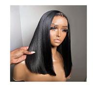 Perruques Perruques de cheveux humains droites courtes Bob Lace Wigs Cheveux brésiliens Remy pré-plumés et cheveux de bébé 8-16" Perruque dames (Color : 4x4 Lace Wig 150Density, Size : 8inches)
