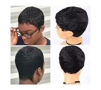 Perruques Perruques de cheveux humains droites courtes couleur cheveux humains petites perruques femmes noires bon marché perruques de cheveux humains Perruque dames(Color:1b)