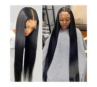 Perruques, Perruques de cheveux humains longs et lisses 13X4 13x6 Lace Front Wig Cheveux humains brésiliens 150% Densité 4X4 Remy Hair Transparent Lace Closure Wigs for Women,Perruques pour couvrir l