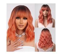 Perruques Perruques de fête Blonde bouclée Festival faux cheveux résistant à la chaleur Blonde Ombre perruque longueur moyenne Cosplay perruques de cheveux synthétiques for les femmes Perruque dames(L