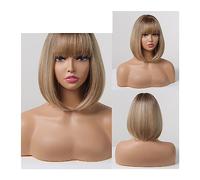 Perruques Perruques femme quotidienne naturelle avec frange résistant à la chaleur perruque rouge de noël perruque synthétique Bob courte Halloween Cosplay Perruque(SS191-1)