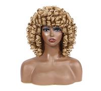 perruques Perruques for femmes noires gonflées crépues bouclées avec frange synthétique naturelle orange rouge blonde perruque perruque(01)
