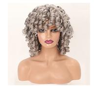 perruques Perruques for femmes noires gonflées crépues bouclées avec frange synthétique naturelle orange rouge blonde perruque perruque(02)