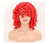 perruques Perruques for femmes noires gonflées crépues bouclées avec frange synthétique naturelle orange rouge blonde perruque perruque(03)