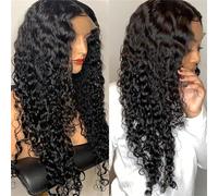 Perruques Perruques ondulées sans colle pré-épilées T Part 13X4 perruques avant en dentelle densité 180% perruques avant en dentelle de cheveux humains mouillés et ondulés avec des cheveux de bébé for
