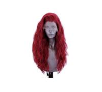 Perruques Perruques synthétiques longues et bouclées, perruque avant en dentelle synthétique, cheveux ondulés à haute température for femmes, perruque de Cosplay Perruques pour Femmes(Red Wig,26inches