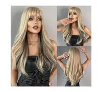 Perruques Perruques synthétiques longues ondulées bouclées for femmes cheveux Cosplay fête résistant à la chaleur faux cheveux perruque synthétique naturelle avec frange Perruque