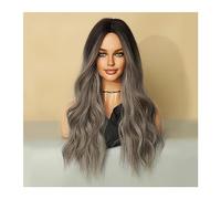 Perruques Perruques synthétiques résistantes partie centrale aspect naturel Ombre brun faux cheveux point culminant Blonde longue vague de corps femmes perruque chaleur Perruque dames(MW9057-1)