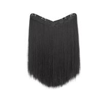 Perruques Pièce de perruque moelleuse for femme, cheveux longs et lisses, une pièce dissimulée Perruque dames(Noir)