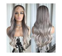 Perruques pour femmes 24inches Body Wave Lace Front Wig Highlight Ash Blonde Lace Frontal Perruques Synthétiques Pré Pincées Longue Ondulé Synthétique Perruque en Dentelle for les Femmes Perruque pour
