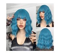 Perruques pour femmes Cheveux naturels synthétiques blancs Lolita Pelucas Nарик violet Ombre court Bob vague de corps perruques synthétiques for les femmes Cosplay perruque avec frange Perruque pour u