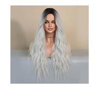 Perruques pour femmes Cheveux résistants à la chaleur naturelle Pelucas De Mujer Blonde Ombre ondulés perruques synthétiques for les femmes longues ondulées blanc Lolita Cosplay fête Perruque pour une