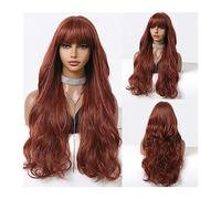 Perruques pour femmes Coloré Halloween Perruque De Cheveux Naturel Résistant À La Chaleur Fibre Longue Ondulée Ombre Bleu Cosplay Partie Perruques Synthétiques for Femmes Partie Moyenne Perruque pour